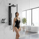 Dion Series 39 in. 2-Jetted Shower with Heavy Rain Showerhead and Spray Wand, Full Body Shower System in Matte Black