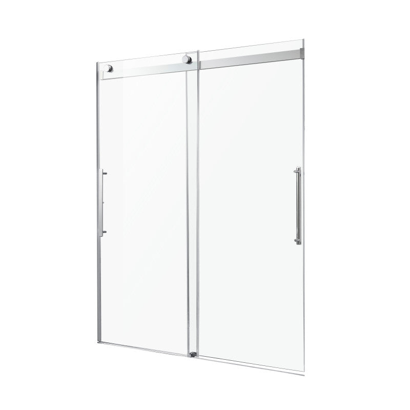 ANZZI Series 48 in. x 76 in. Frameless Sliding Shower Door with Handle in  Chrome