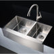 K-AZ3620-3A - Elysian Farmhouse Stainless Steel 36 in. 0-Hole 60/40 Double Bowl Kitchen Sink in Brushed Satin
