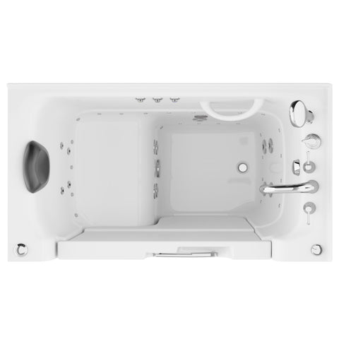 ANZZI Coupe Series 29 in. x 53 in. Right Drain Wheelchair Access Walk-In Whirlpool and Air Tub with Powered Fast Drain in White