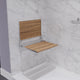 ANZZI Saxon Folding Teak Shower Seat (17" x 17"), 350 lbs Weight Capacity, Natural Teak Wood, ADA Compliant, Robust Wall Mount