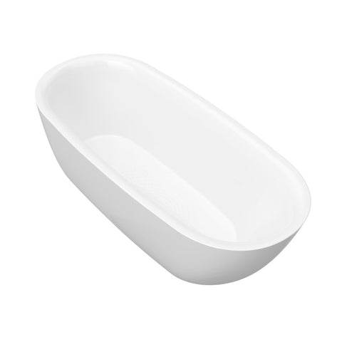 ANZZI Ami 59 in. Acrylic Flatbottom Freestanding Bathtub in White