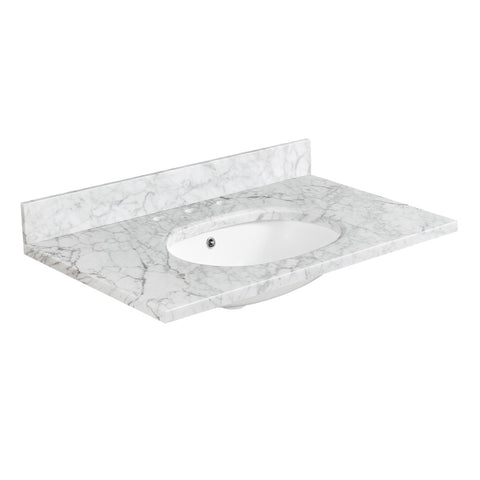 ANZZI Verona 36 in. Carrara White Counter Top with Single Basin