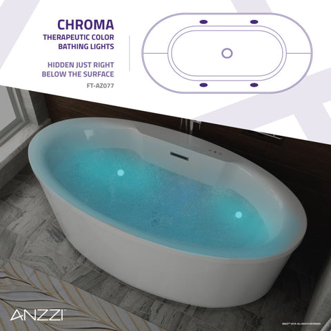 ANZZI Jarvis Series 67" Air Jetted Freestanding Acrylic Bathtub
