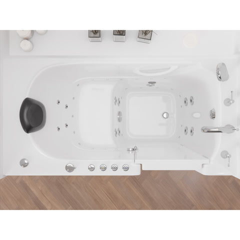 AMZ3060WIRWD - ANZZI 30 in. x 60 in. Right Drain Quick Fill Walk-In Whirlpool and Air Tub with Powered Fast Drain in White