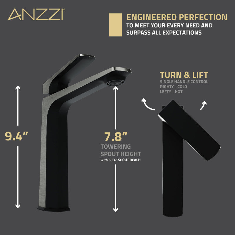 L-AZ904MB-BG - ANZZI Single Handle Single Hole Bathroom Vessel 