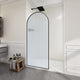 Ember Series 78 in. x 34 in. Framed Arch Fixed Shower Screen Door in Matte Black with 8mm Tempered Fluted Glass