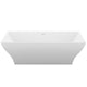 ANZZI Crema 5.9 ft. Solid Surface Center Drain Freestanding Bathtub in Matte White