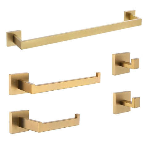 ANZZI 5-Piece Satin Brass Bathroom Accessories Set