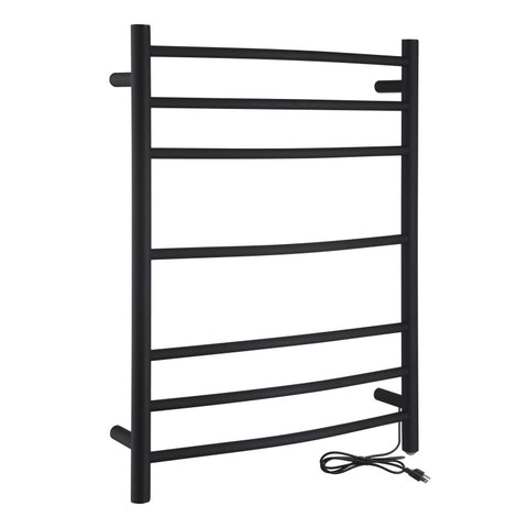 TW-AZ027MBK - ANZZI Gown 7-Bar Stainless Steel Wall Mounted Towel Warmer in Matte Black