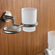 Caster Series 7.36 in. Double Toothbrush Holder in Brushed Nickel