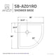 ANZZI Randi 36 x 36  in. Neo-Round Double Threshold Shower Base in White