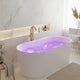 Jericho Series 67 in. x 32 in. Flat Bottom Acrylic Freestanding Air Jetted Bathtub with Center Drain in Glossy White