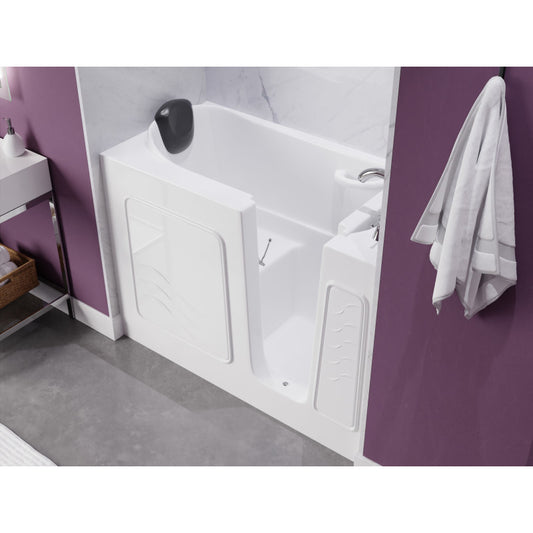 AMZ2653RWS-CP - ANZZI 53 - 60 in. x 26 in. Right Drain Soaking Walk-in Tub in White