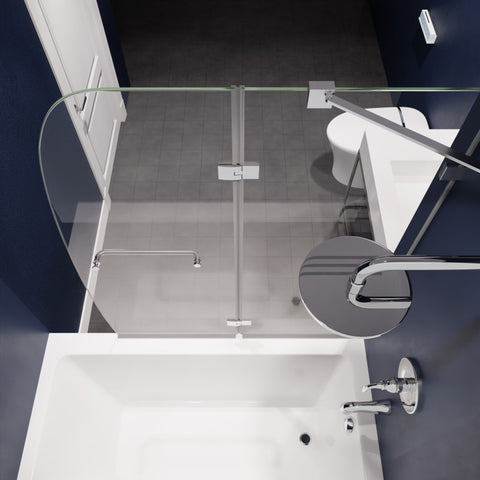 ANZZI Pacific Series 48 in. by 58 in. Frameless Hinged Tub Door