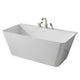 Vault Series 59 in. x 30 in. Flat Bottom Acrylic Freestanding Soaking Bathtub with Center Drain, Brushed Nickel Faucet