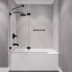 SD-AZ11-01MB - ANZZI Herald Series 48 in. by 58 in. Frameless Hinged Tub Door in Matte Black with Clear Tempered Glass and Tsunami Guard