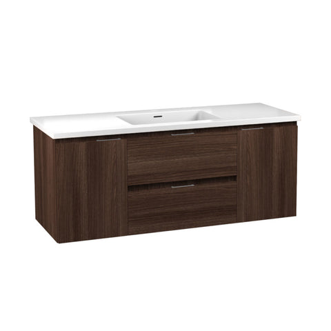 VT-CT48-DB - Conques 48 in W x 20 in H x 18 in D Bath Vanity in Dark Brown with Cultured Marble Vanity Top in White with White Basin