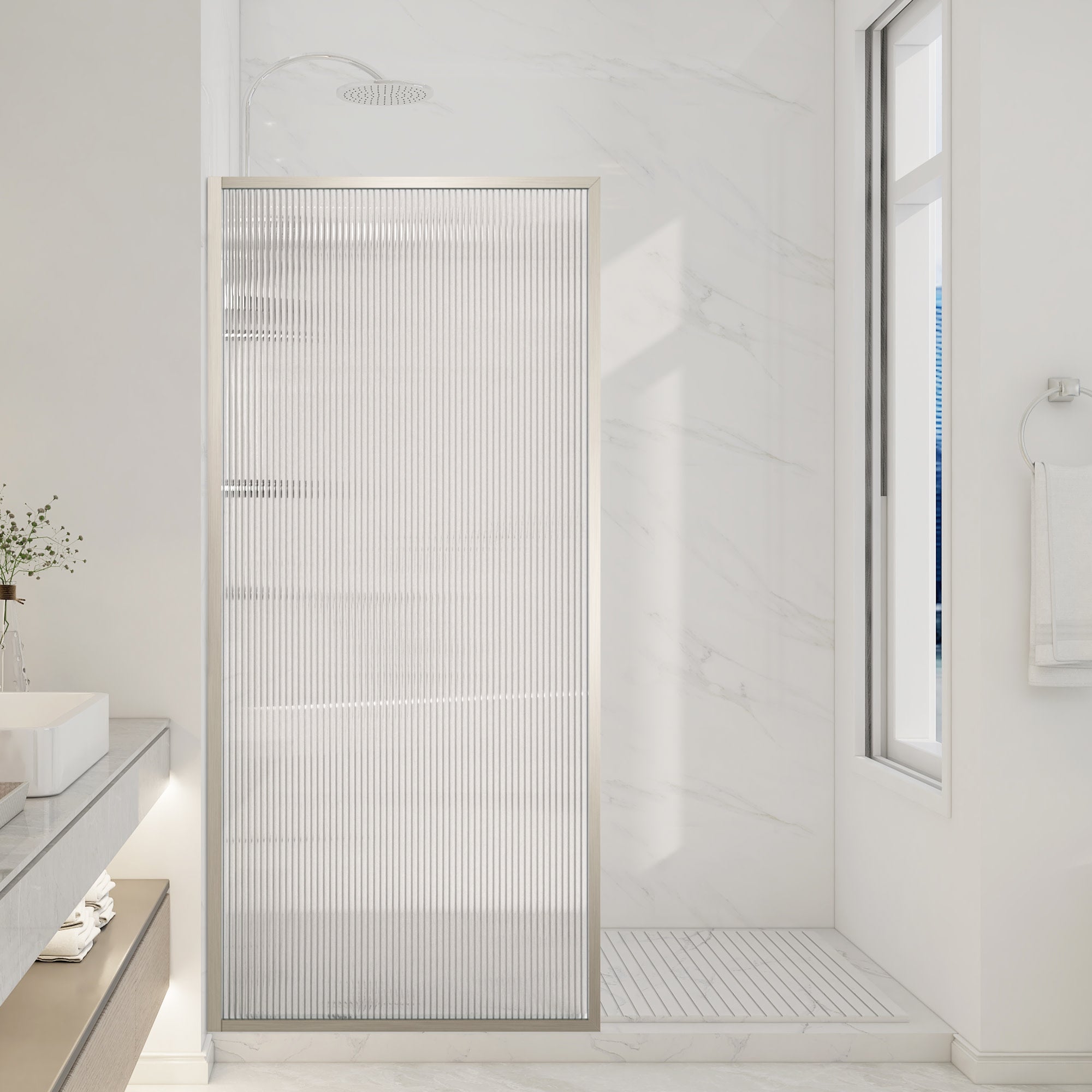 SD-AZ22-01PRX - ANZZI Welle 74 in. x 34 in. Framed Fixed Shower