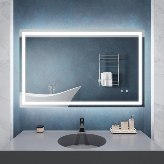 BA-LMDFX022AL - ANZZI 30-in. x 48-in. Frameless LED Front/Back Light Bathroom Mirror w/Defogger