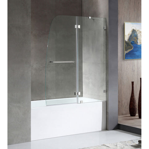 SD1101CH-3060R - ANZZI 60 in. L x 30 in. W Right Drain Tub in White and 48 in. W x 58 in. H Frameless Hinged Tub Door in Polished Chrome Finish