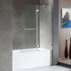 ANZZI 60 in. L x 30 in. W x 79 in. H Right Drain White Rectangular Tub with Frameless Hinged Tub Door in Polished Chrome