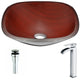 Cansa Series Deco-Glass Vessel Sink with Key Faucet