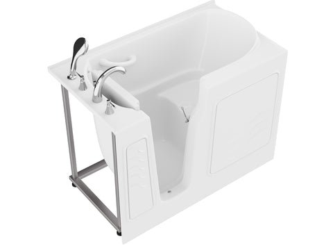 ANZZI Coupe Series 29 in. x 52 in. Left Drain Quick Fill Walk-In Soaking Tub in White