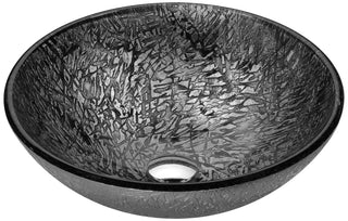 Arc Series 17 in. Bathroom Vessel Sink with Scratch-Tough and Stain-Resistant Non-Porous Surface in Gray Glass