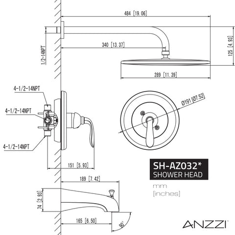 ANZZI Meno Series Single-Handle 1-Spray Tub and Shower Faucet