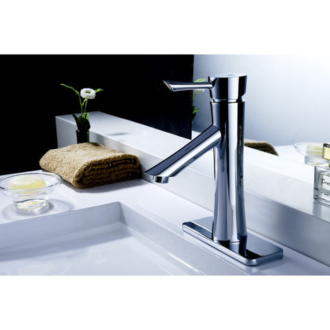 L-AZ035 - ANZZI Saga Series Single Hole Single-Handle Low-Arc Bathroom Faucet in Polished Chrome
