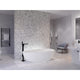 BS-S06 - ANZZI Makot 5.6 ft. Man-Made Stone Center Drain Freestanding Bathtub in Matte White