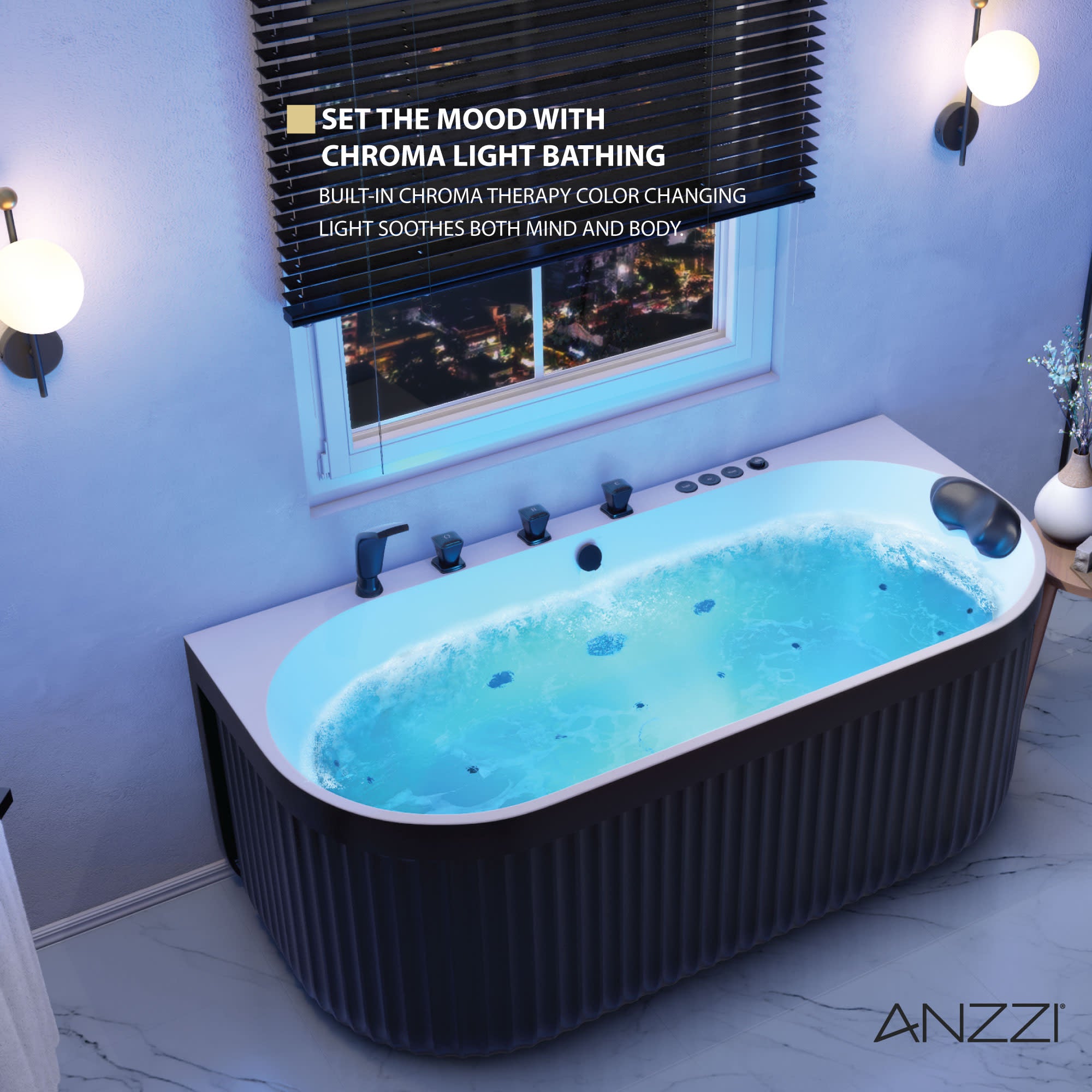 FT-AZ514-PRX - ANZZI Stone Bell Flatbottom Freestanding Whirlpool