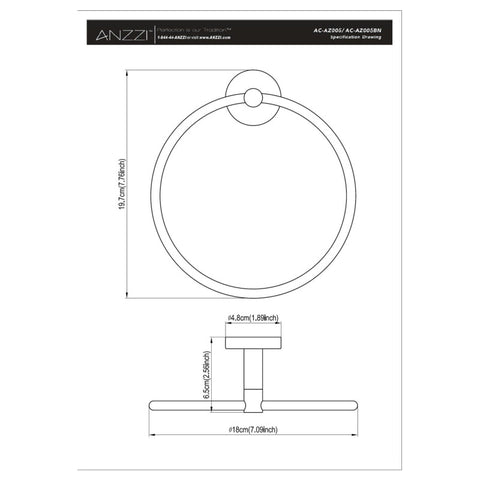 ANZZI Caster Series Towel Ring