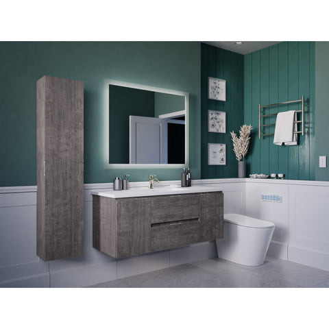 VT-MRSCCT48-GY - ANZZI 48 in. W x 20 in. H x 18 in. D Bath Vanity Set in Rich Gray with Vanity Top in White with White Basin and Mirror