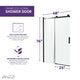 48 in. x 76 in. Frameless Sliding Shower Door with Handle in Matte Black