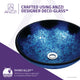 Tara Series Deco-Glass Vessel Sink in Blue Blaze