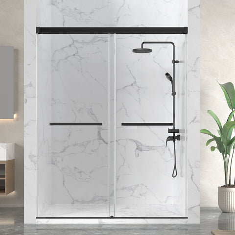 Ward Series Frameless Sliding Shower Door in Various colors with Tempered Clear Glass