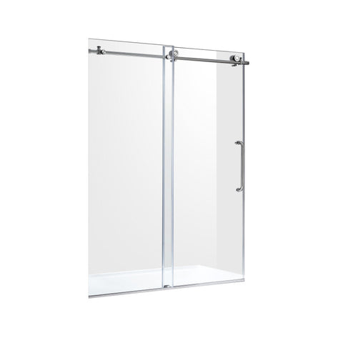 Lone Series 60 in. by 76 in. Frameless Sliding Shower Door with Handle