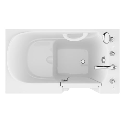 ANZZI 26 in. x 46 in. Right Drain Quick Fill Walk-In Soaking Tub in White