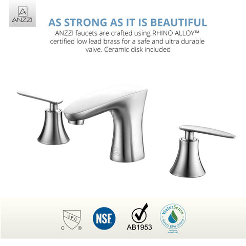 Chord Series 8 in. Widespread 2-Handle Low-Arc Bathroom Faucet in Brushed Nickel
