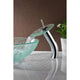 ANZZI Paeva Series Deco-Glass Vessel Sink in Crystal Clear Chipasi with Matching Chrome Waterfall Faucet