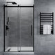 SD-FRLS05902MB - ANZZI Stellar Series 2 in. x 76 in. H Sliding Frameless Shower Door in Matte Black with Tsunami Guard Tempered Glass