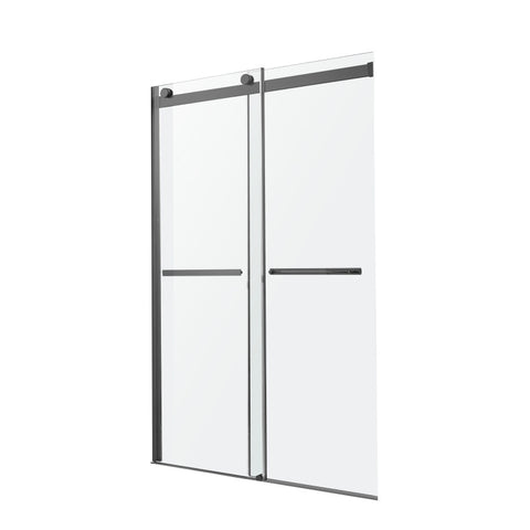 SD-FRLS05802MB - ANZZI Kahn Series 60 in. x 76 in. Frameless Sliding Shower Door with Horizontal Handle in Matte Black