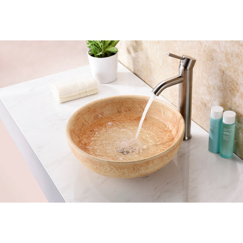 ANZZI Sataua Series Vessel Sink in Creamy Beige