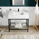 Ventura 36 in. Console Sink in Matte Black with Matte White Counter Top
