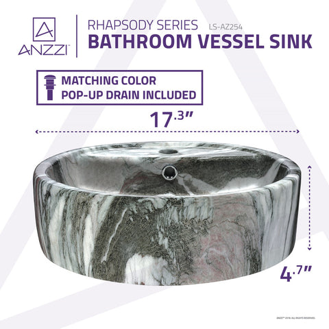 Rhapsody Series Ceramic Vessel Sink in Neolith Marble Finish