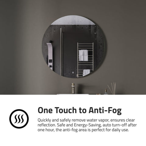 ANZZI 32-in. Diam. LED Back Lighting Bathroom Mirror with Defogger