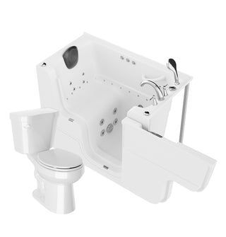 ANZZI 52 in. x 29 in. Right Drain Combination Jetted Bathtub in White with Rounded Toilet and Soft Close Lid