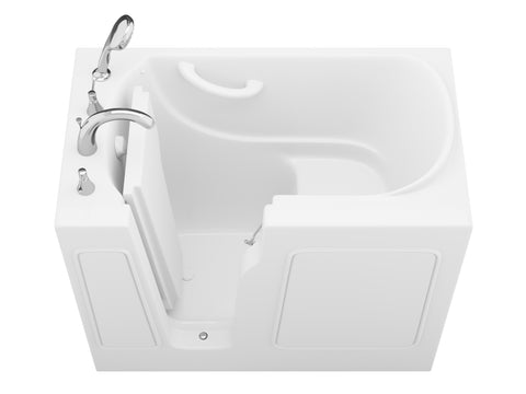 Value Series 26 in. x 46 in. Left Drain Quick Fill Walk-in Saoking Tub in White